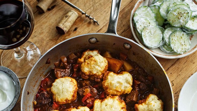 Hungarian Beef Goulash with Paprika and Dumplings