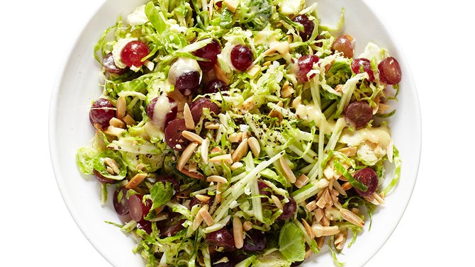 Brussels Sprouts Slaw with Grapes