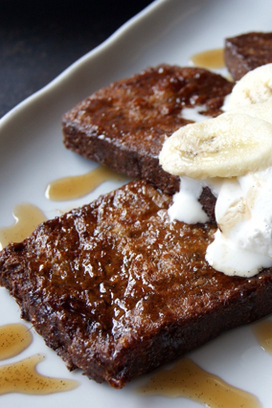 Grilled Banana Bread with Maple Bacon Butter