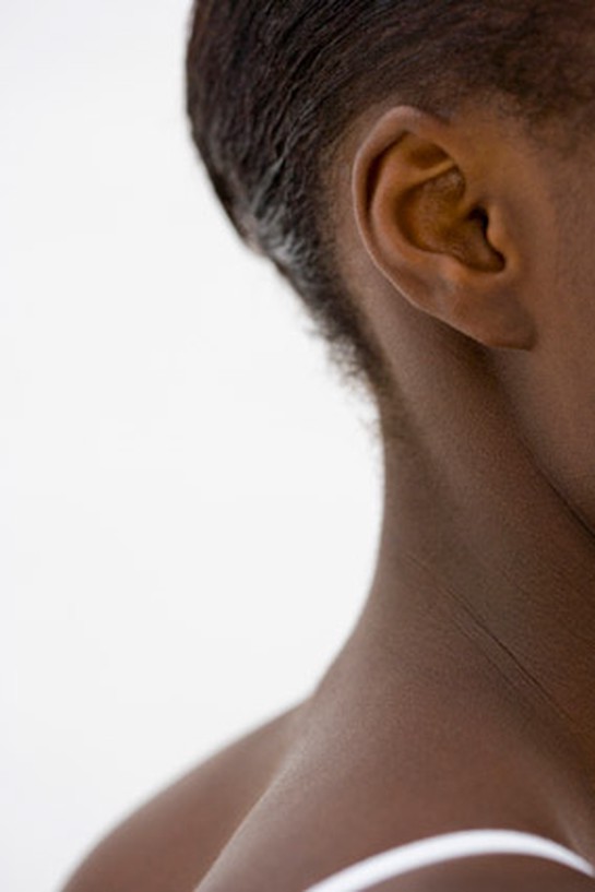 Woman's neck and ear