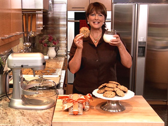 Cristina Ferrare making chocolate chip cookies