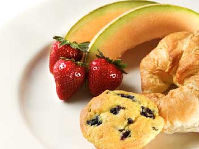 Fruit and muffins
