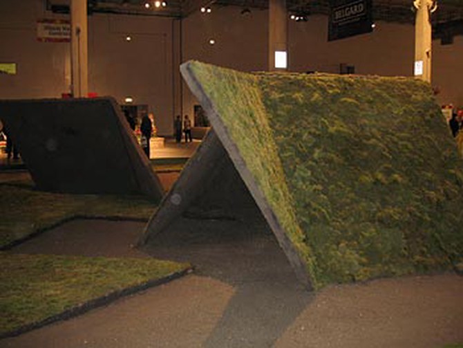 A green roof, made from a design by Buckminster Fuller