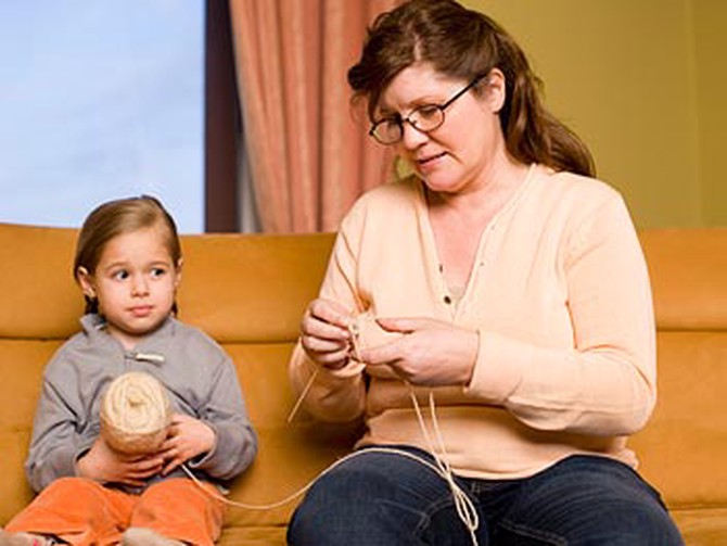 Alongside your kids, learn to sew, knit or crochet.