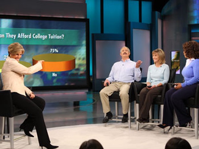 Suze gives Cathy and Jamie advice on how to pay for their daughter's college tuition.