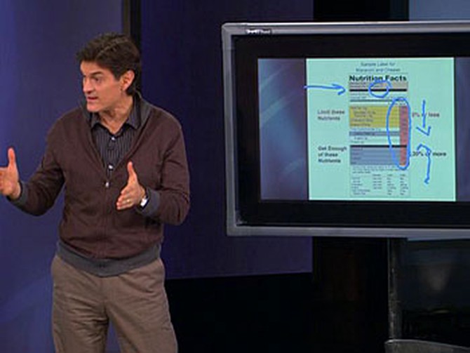 Dr. Oz teaches the teens how to read a food label.