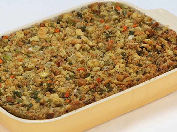 Cristina Ferrare's Sourdough Stuffing with Sausages (or Not!) recipe