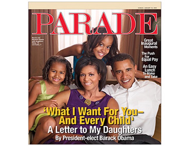 The Obama family on Parade magazine