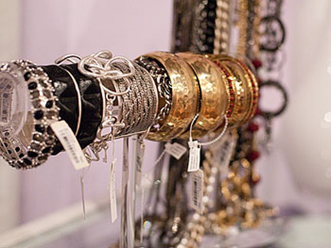 Jewelry selection at Oprah's Accessory Boutique