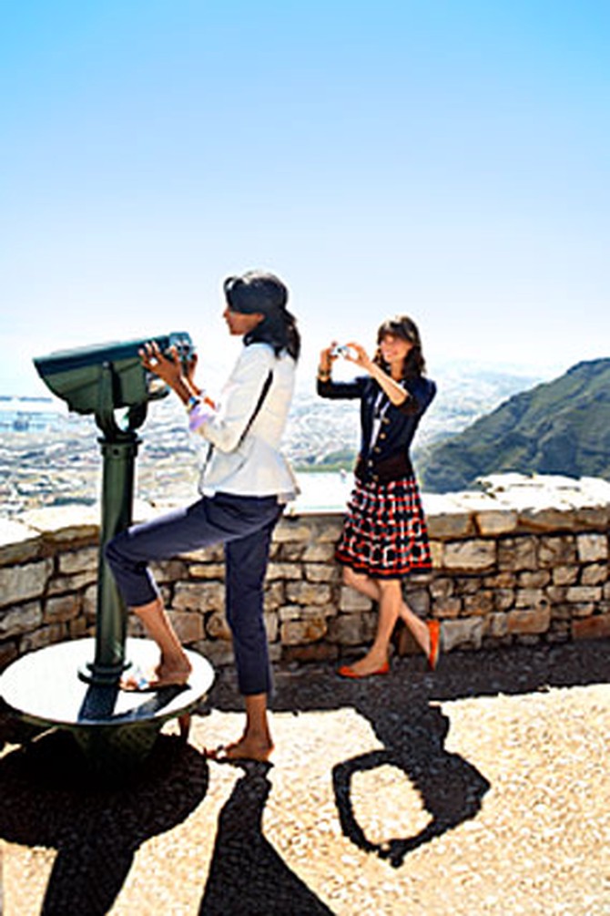 Models at Table Mountain in Cape Town