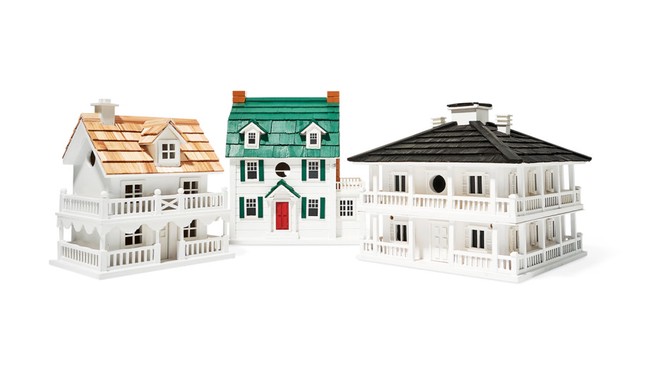 Novelty Cottage, Dutch Colonial, and Clubhouse Birdhouses