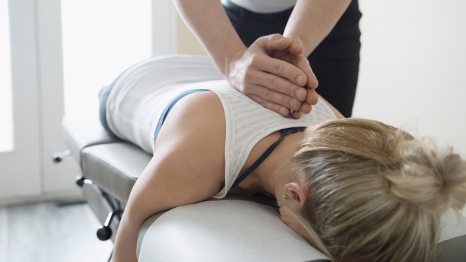 Woman getting a professional massage