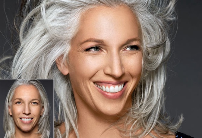 Adding volume for a gray hair transformation