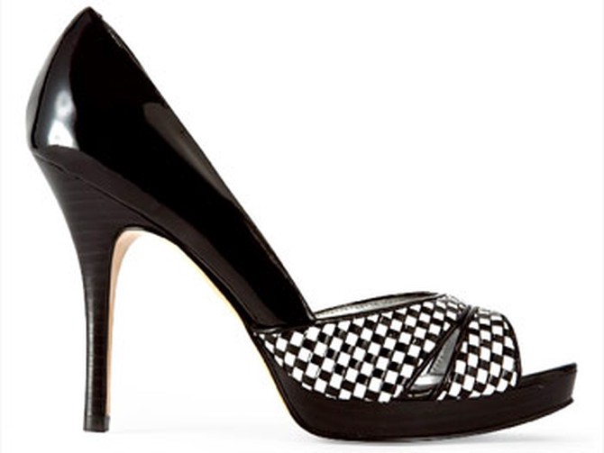 Marc Fisher black-and-white peep-toe shoes