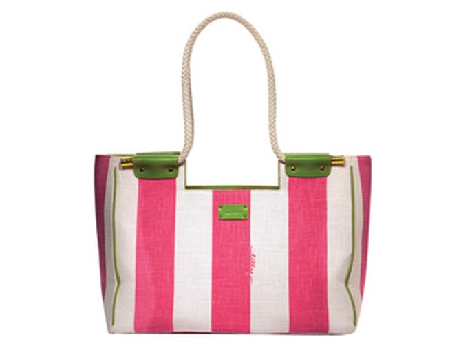 Lilly Pulitzer pink striped tote