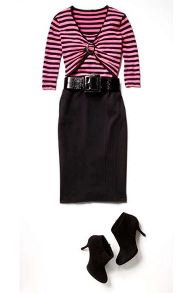Lisa Lucchese makeover - pink striped shirt