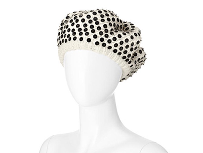 Liz Claiborne New York sequin black and white hat