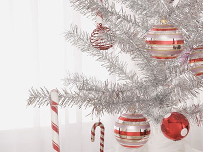 Silver artificial Christmas tree