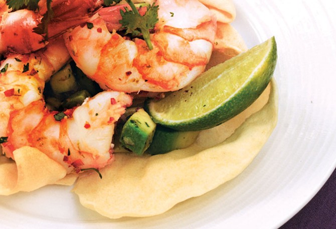 Ginger and Marinated Lime Shrimp with Avocado Salsa