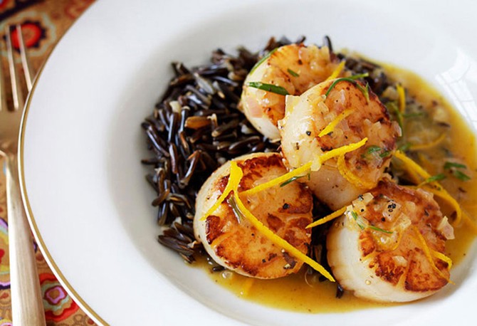 Sea Scallops with Orange and Rosemary