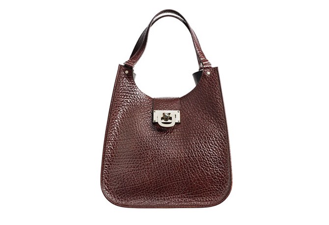 structured leather handbag