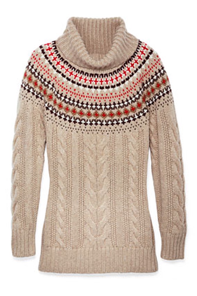 Fair Isle cable-knit sweater