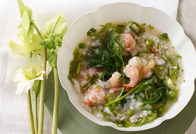 Shrimp, Pea and Rice Stew