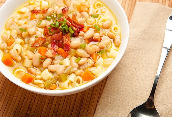 Bean and noodle soup