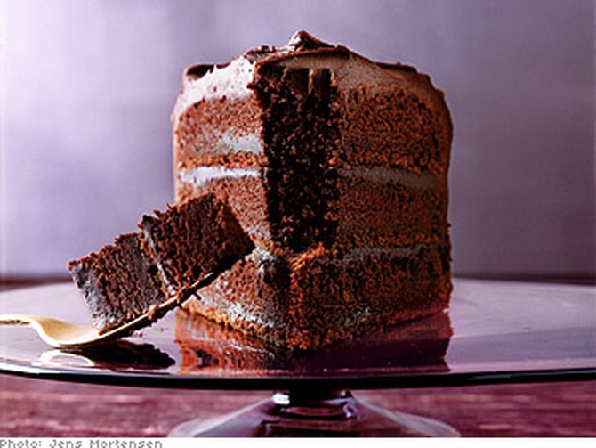 Three-Layer Chocolate Cake with Blackout Filling