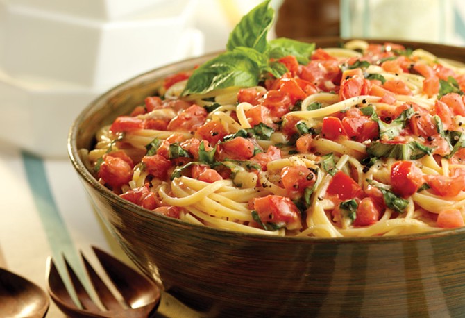 Linguine with Tomatoes and Basil