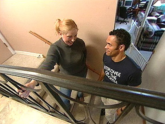 Andrew Dan-Jumbo inspects Gwen's safety railing.