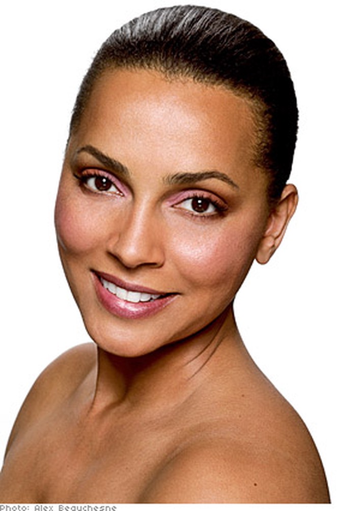 Gordon Espinet suggests pink eyeshadow for women with tawny complexions.