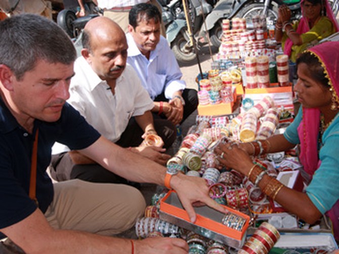 Keith in a market in India