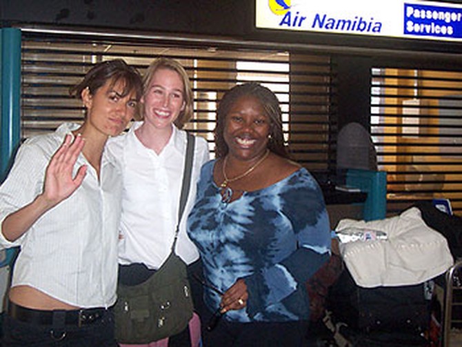 Marina, Carri and Tiffany at the end of their trip to South Africa.