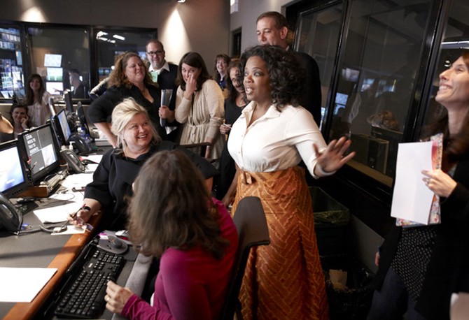 Oprah in the control room