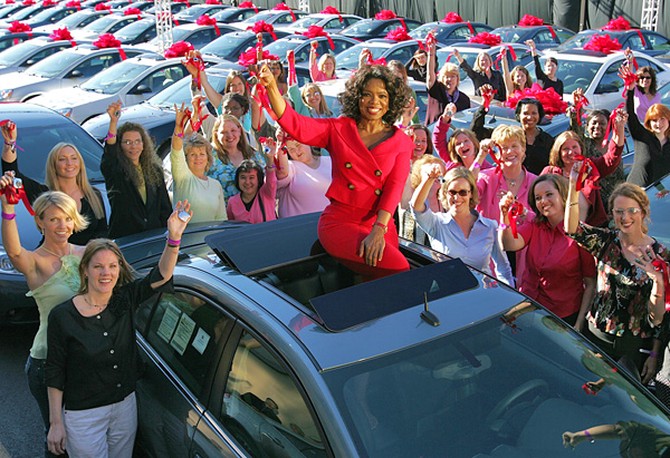 Oprah gives away cars
