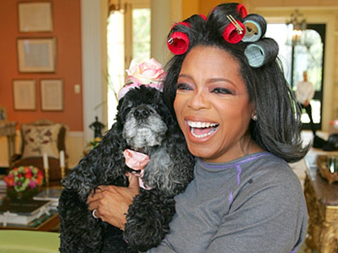 Oprah and her dog Sophie