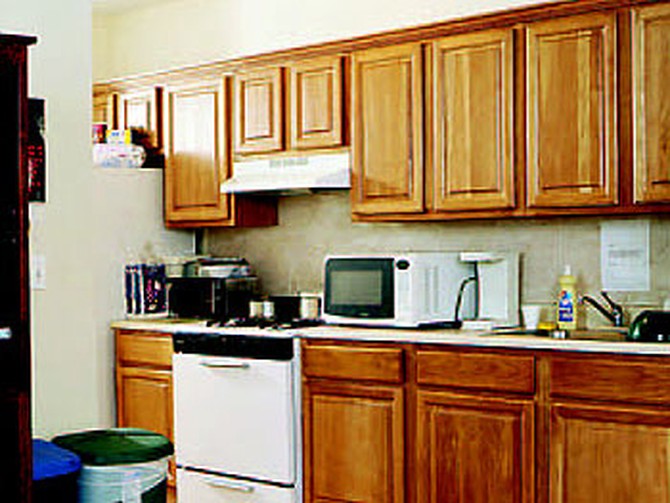 Safe Horizon's simple kitchen before