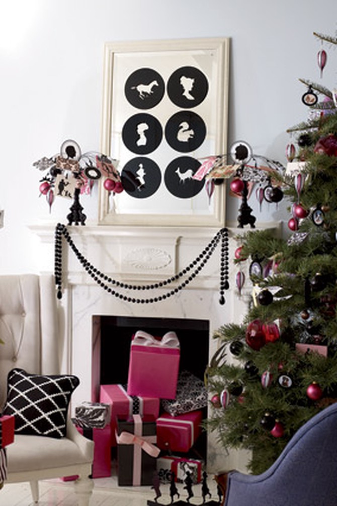 Decorative mantel and Christmas tree