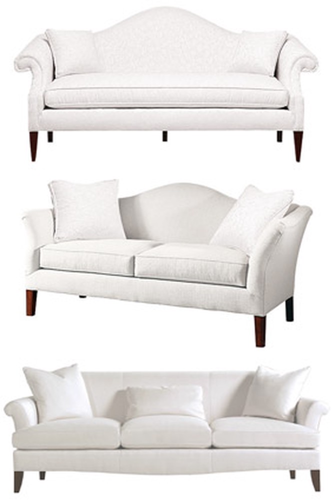 Traditional white sofas