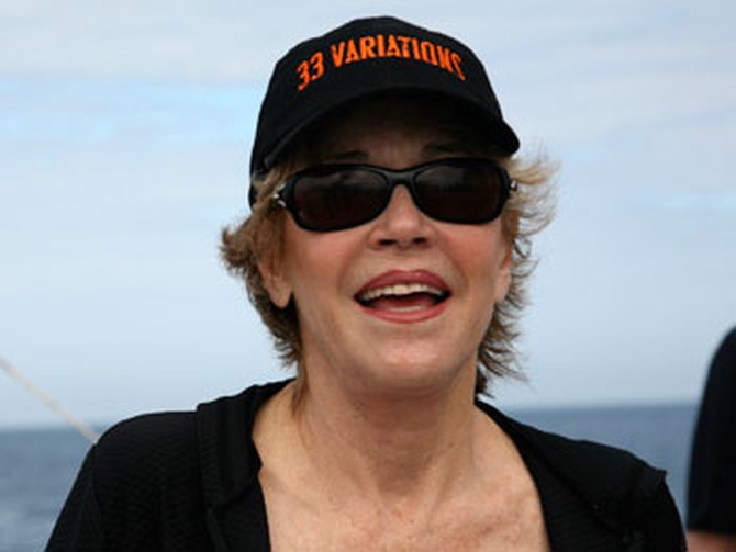 Jane Fonda on the boat