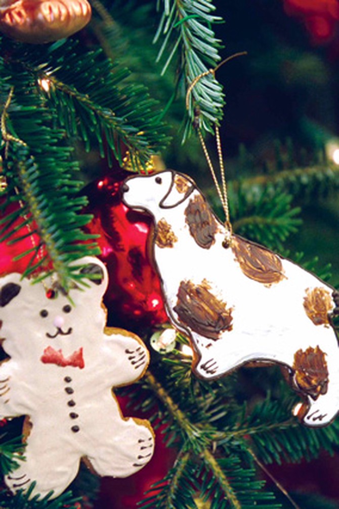 Handmade ornaments on one of the many White House Christmas trees