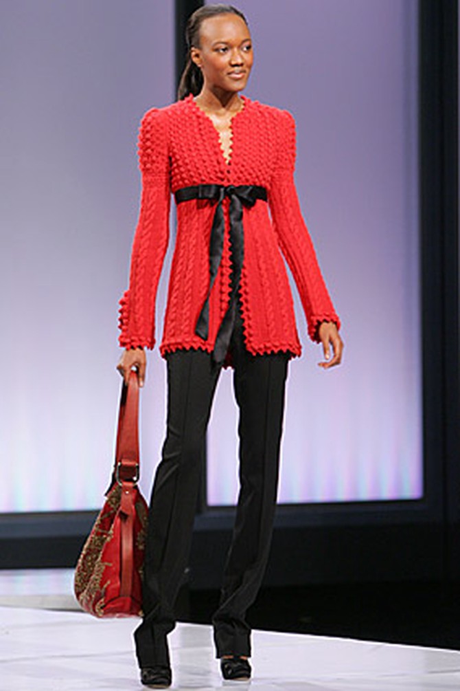 Red cashmere cardigan