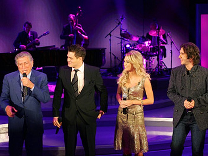 Tony Bennett, Michael Bubl&#233;, Carrie Underwood and Josh Groban