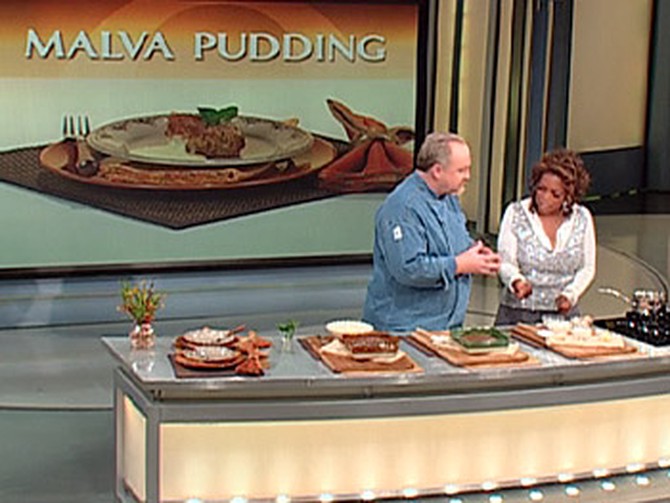 Art Smith and Oprah make Malva Pudding.