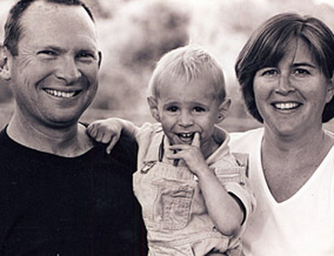 Laurie Johnson with her husband Clyde and son Macallan