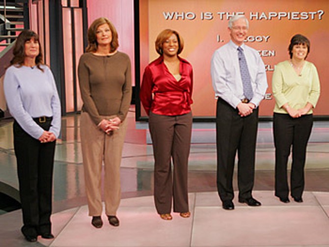 Who is the happiest&#8212;Peggy, Noreen, Lachelle, David or Lorrie?