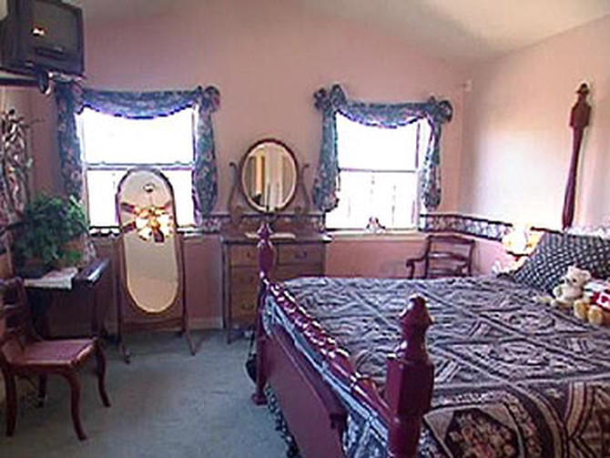 Margie and John's country-themed master bedroom