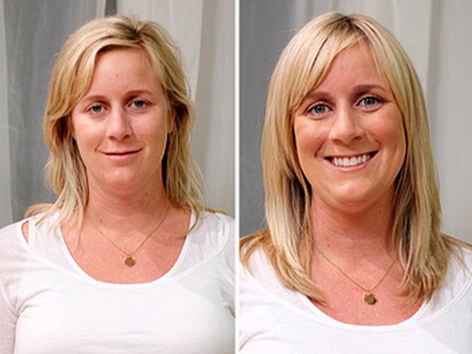 Nicole before and after her makeover
