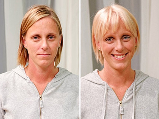 Tania before and after her makeover